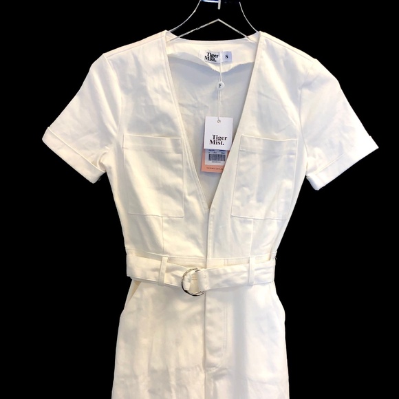 NWT TIGER MIST Phillipa Denim White Jumpsuit #XX9 - Picture 5 of 8